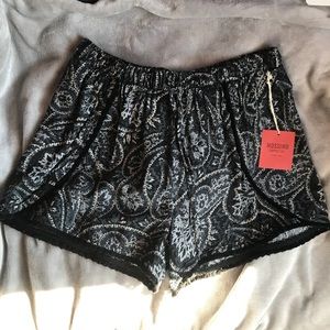 Black Paisley Flowy Shorts